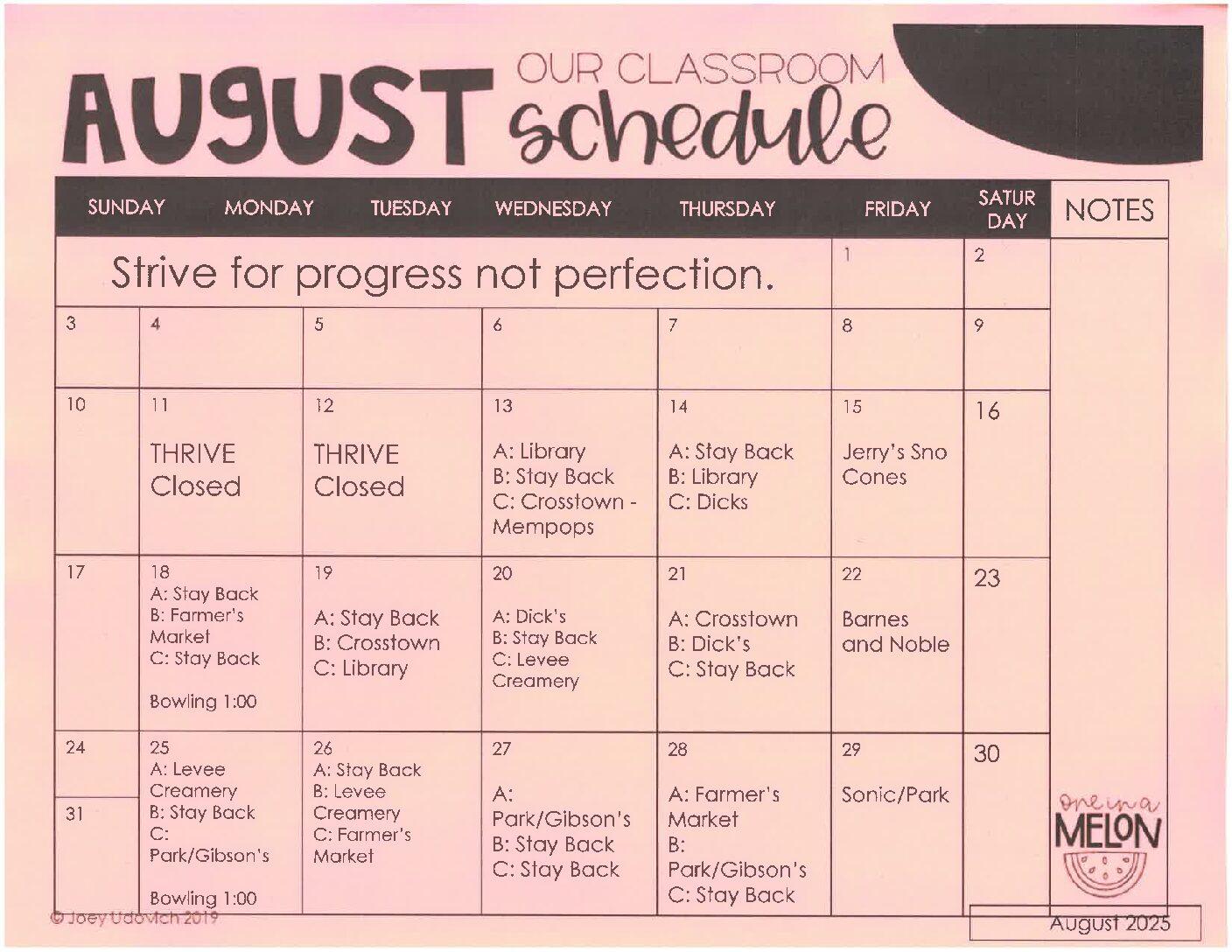 October Calendar